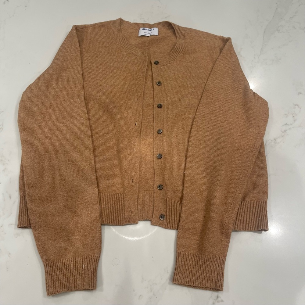 Old Navy Women's Tan Cardigan Sweater - Picture 3 of 12